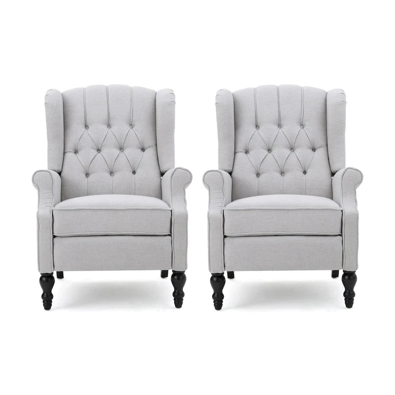 Fauteuils inclinables en tissu capitonné Walter (ensemble de 2) par Christopher Knight Home