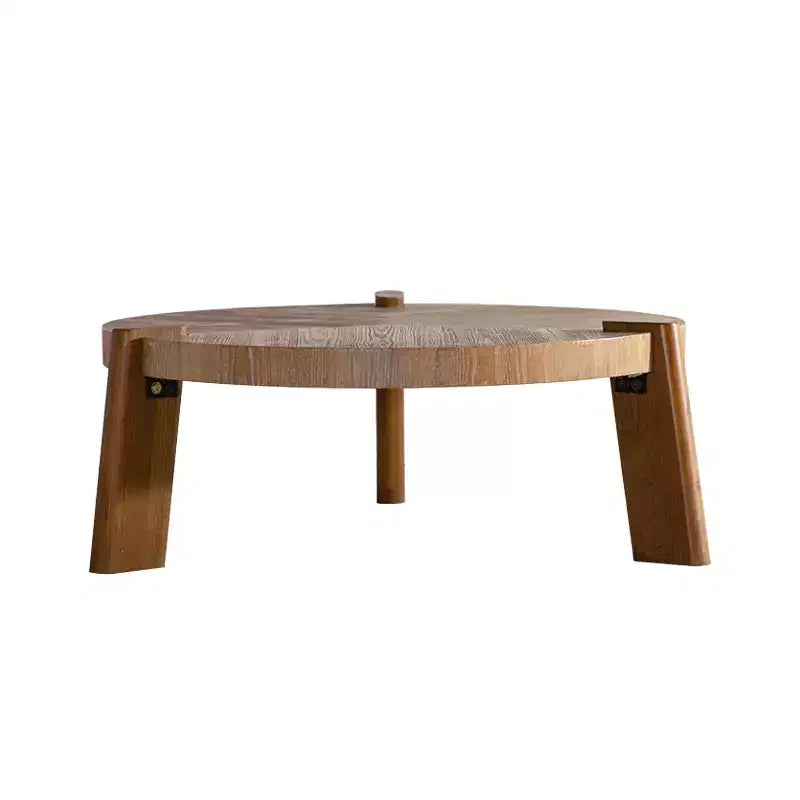 Rustikaler runder Couchtisch aus Holz, natürlicher Beistelltisch - ModernLuxe