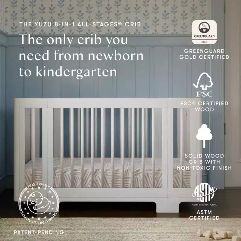 Lit bébé convertible Babyletto Yuzu 8-en-1 avec kits de conversion pour toutes les étapes