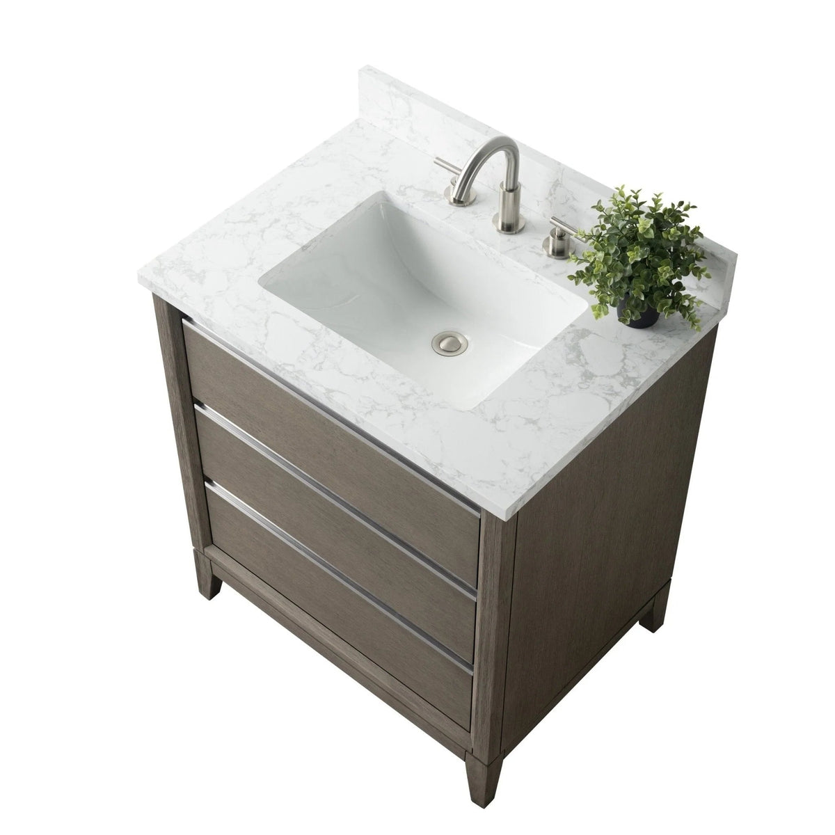 Meuble-lavabo de salle de bain Vanity Art avec lavabo en céramique et comptoir en marbre reconstitué