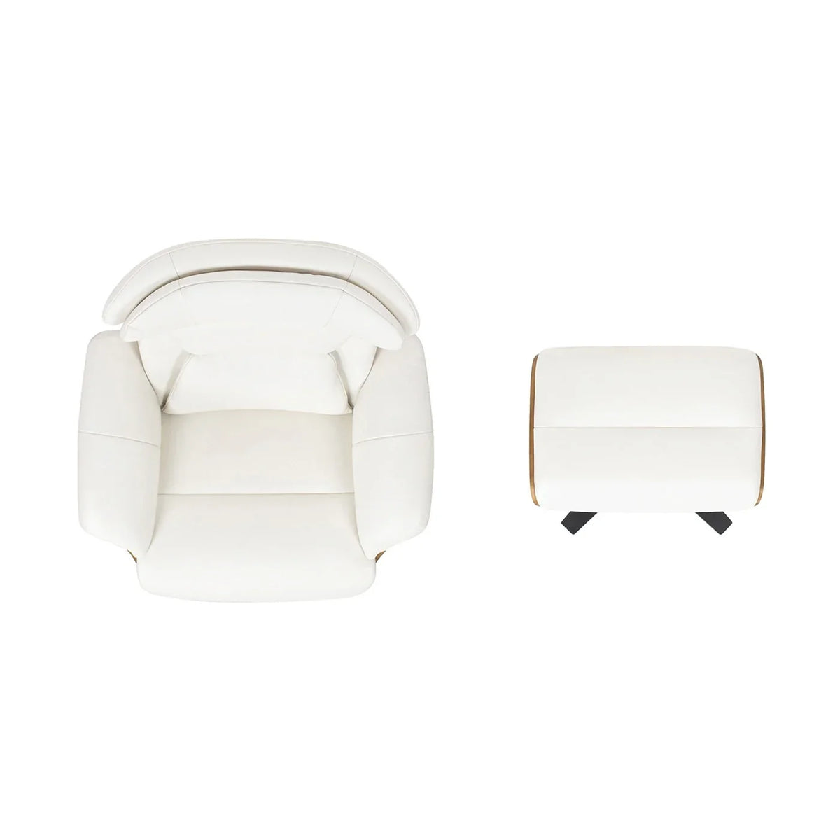 Fauteuil inclinable Jovan de 31.5 en cuir véritable avec ottoman