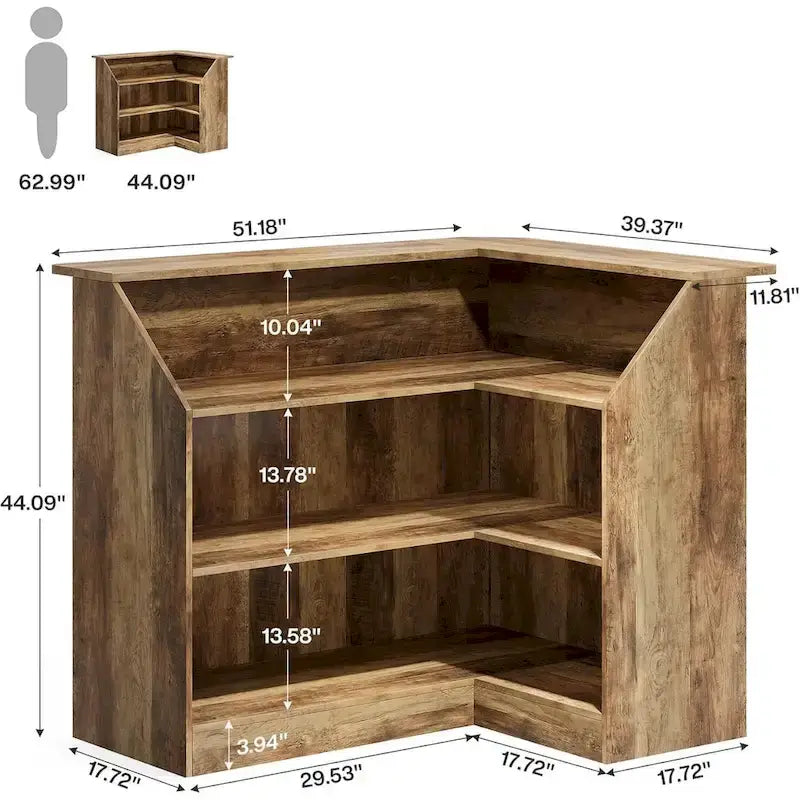 Meuble-bar en forme de L avec porte-verres à pied pour bar à domicile