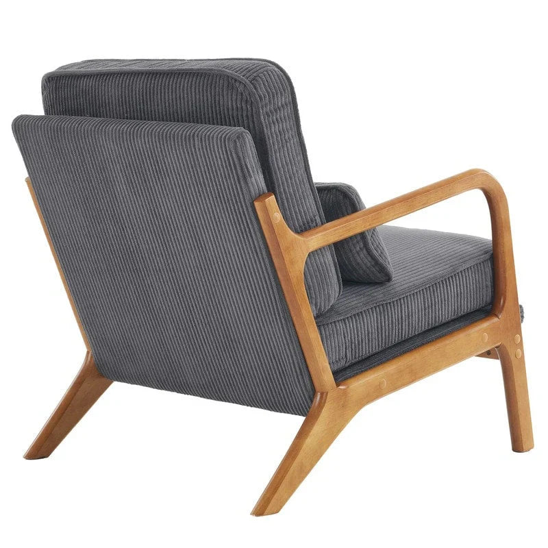 Gestoffeerde accentstoel in midcenturymoderne stijl