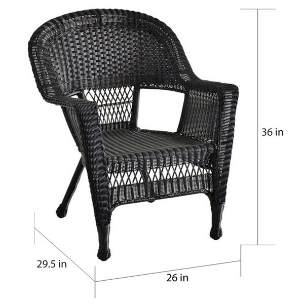 4-delige loungeset van wicker voor op het terras