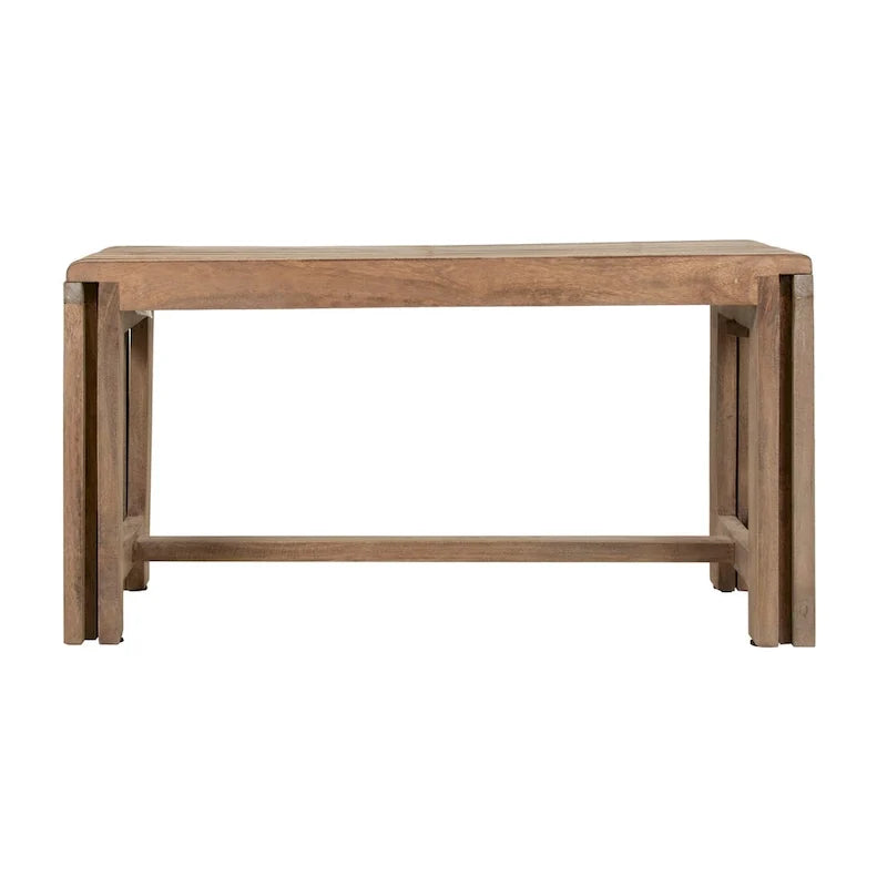 Panca allungabile in legno massello di mango naturale di East at Main