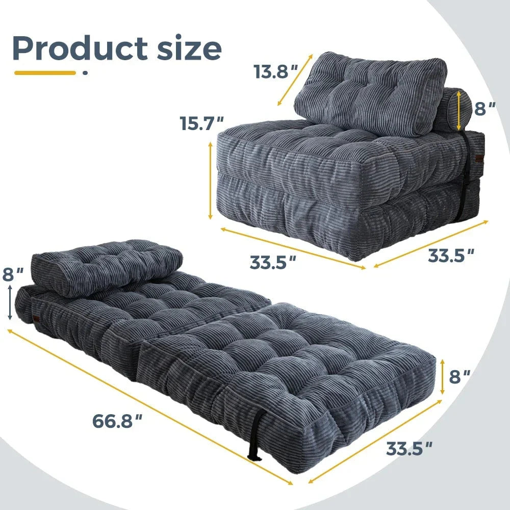 8 Cordsofa, Klappsofabett, Einzel