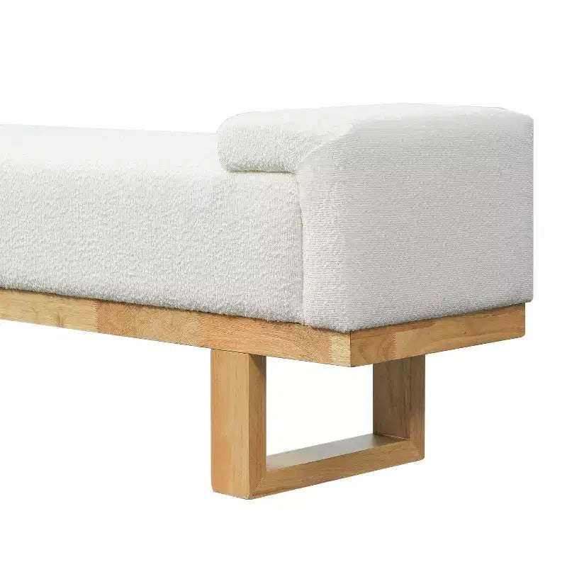Christopher Knight Home Paulina moderne bank van rubberhout, bekleed met bouclé