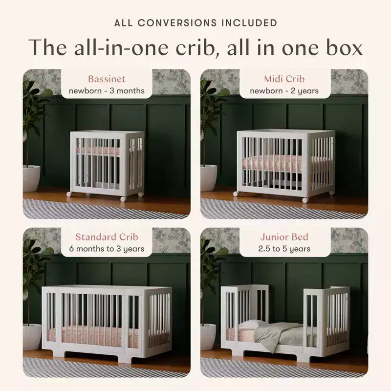 Lit bébé convertible Babyletto Yuzu 8-en-1 avec kits de conversion pour toutes les étapes
