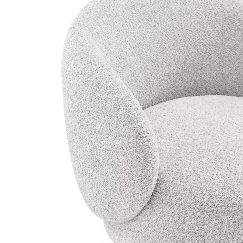 Spruce&Spring gestoffeerde draaibare fauteuil met kuipvormige rugleuning en houten onderstel