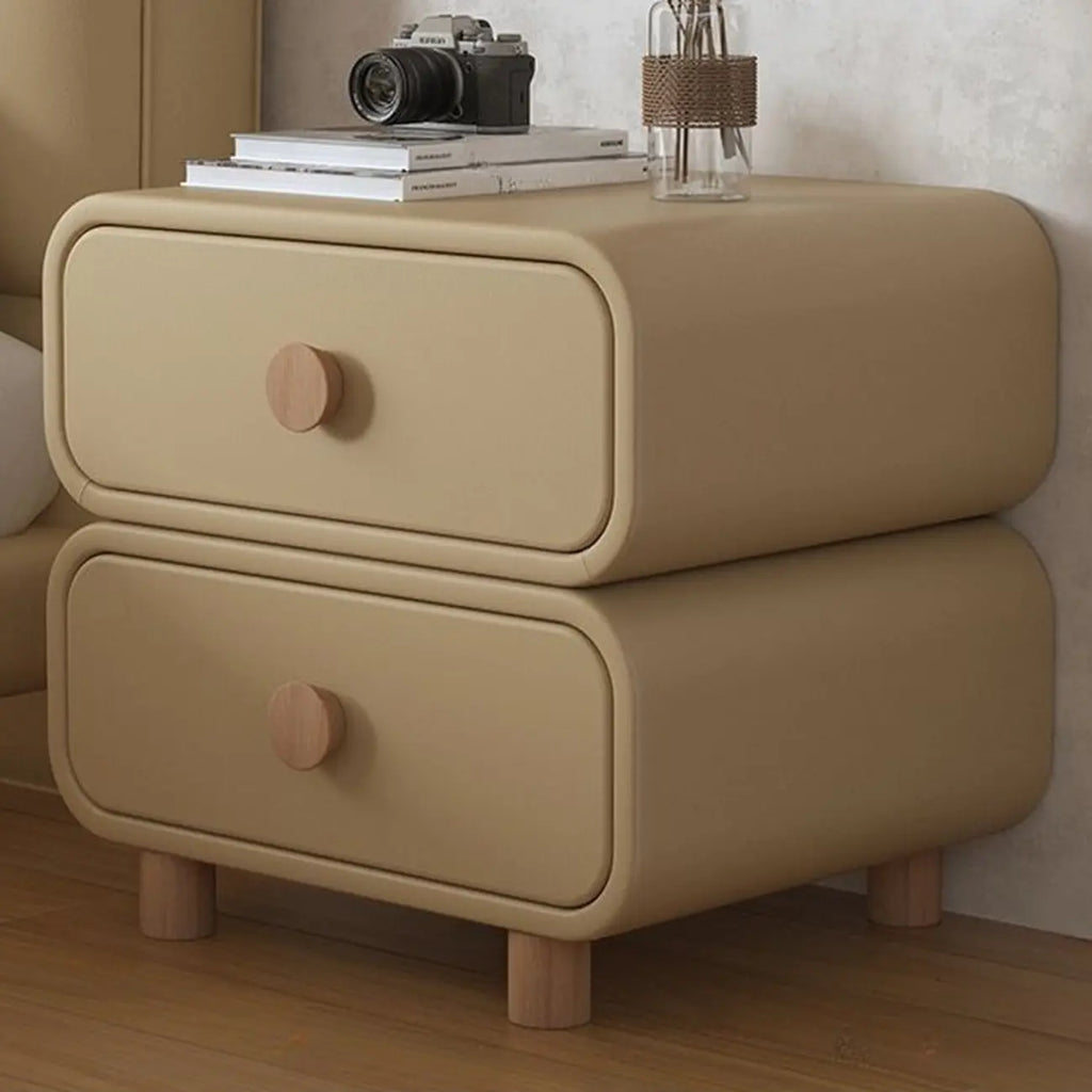Table de chevet scandinave en similicuir
