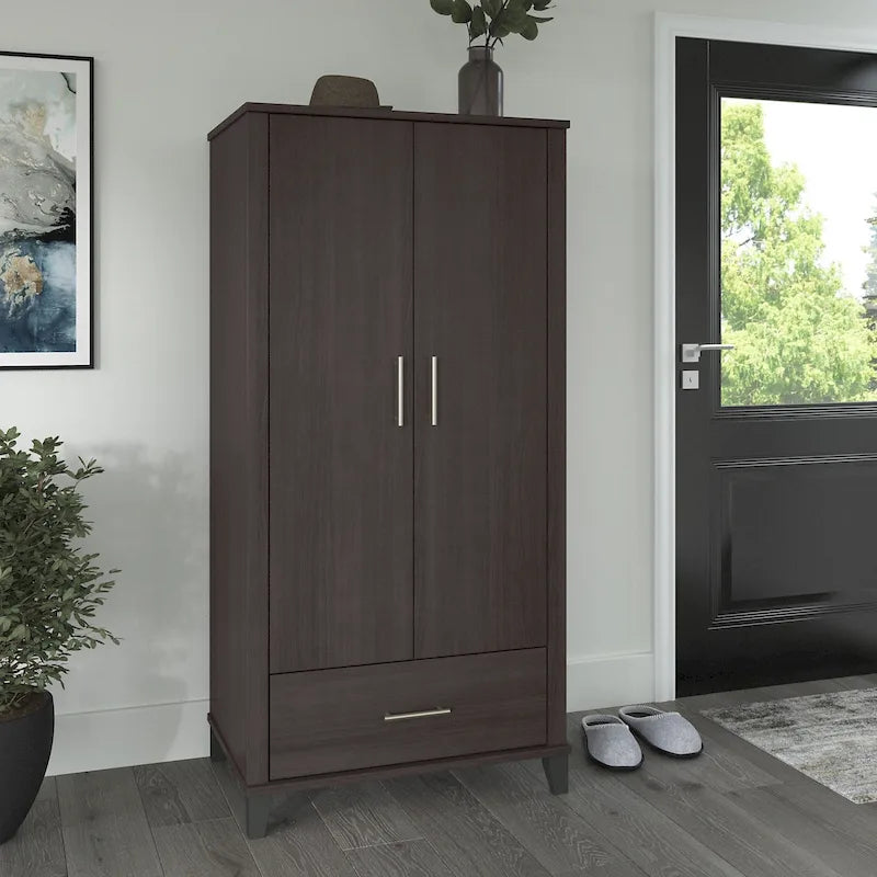 Mobile alto Somerset da ingresso con ante e cassetto di Bush Furniture