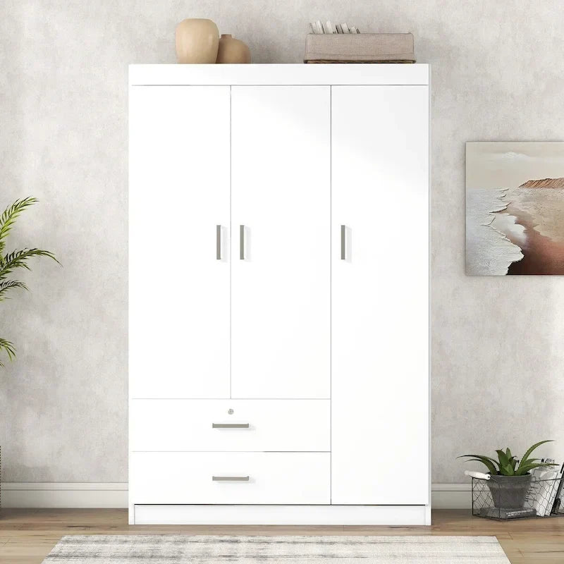 Armoire à 3 portes avec 2 tiroirs