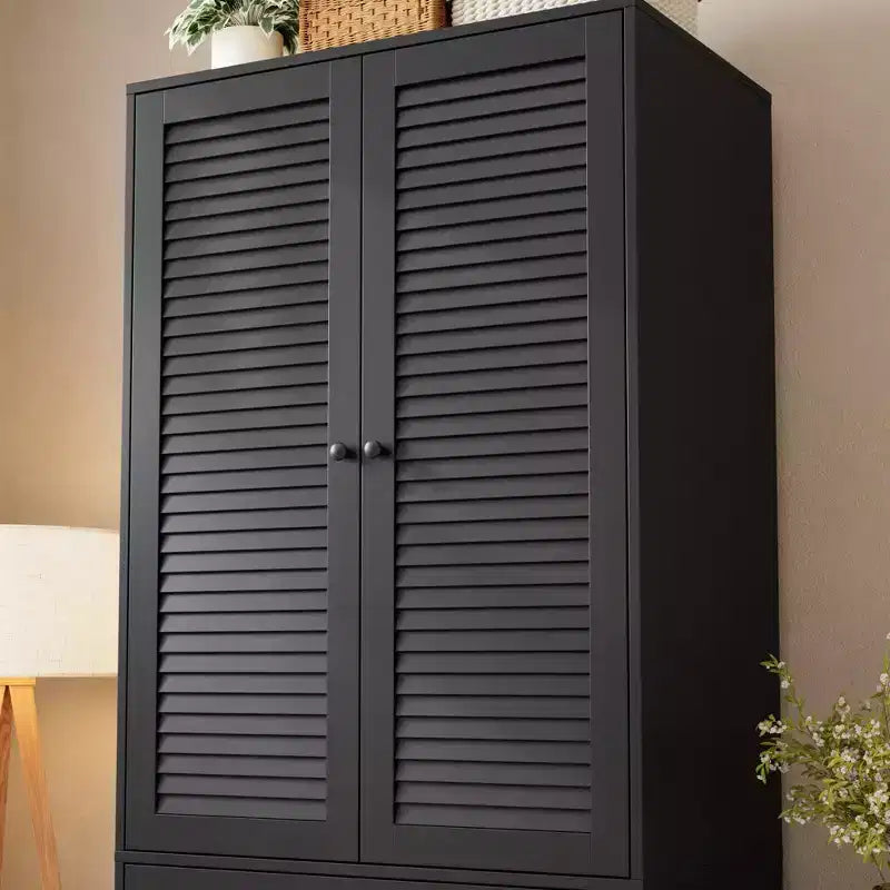 Armoire COZONY avec 3 tiroirs et 2 portes, armoire moderne en bois pour chambre, armoire blanche autoportante robuste