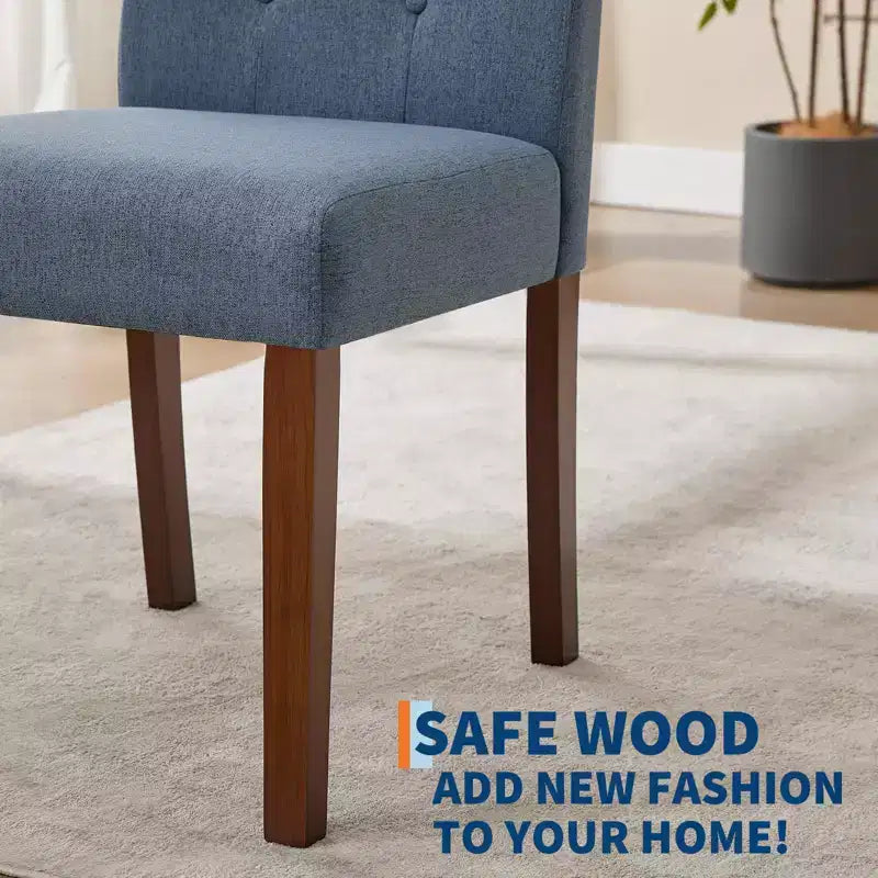 Set van 6 / 4 Parsons-eetkamerstoelen met knoopstiksels - gestoffeerde keukenstoelen van stof met houten poten en gevoerde zittingen - meubels voor woonkamer en keuken