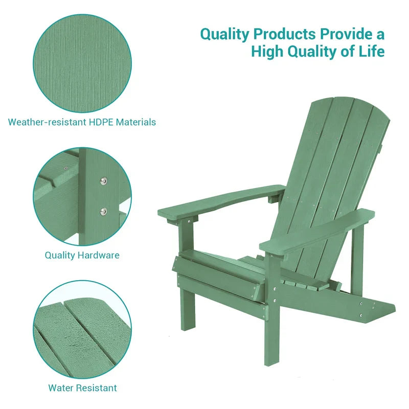 Set di 4 sedie Adirondack da esterno in legno resistente agli agenti atmosferici Bonosuki
