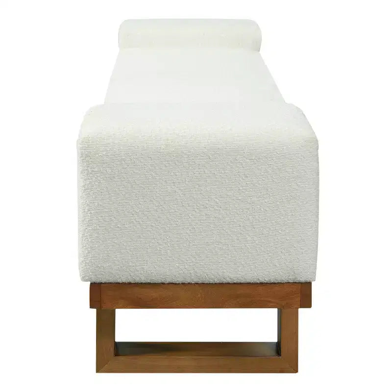 Christopher Knight Home Paulina moderne bank van rubberhout, bekleed met bouclé
