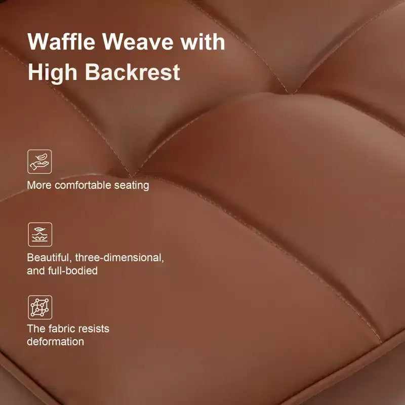 Bekrvio eetkamerstoelen set van 6, moderne gestoffeerde zitting van imitatieleer met hoge rugleuning, metalen poten, keukenstoelen zonder armleuningen voor woon- en eetkamer