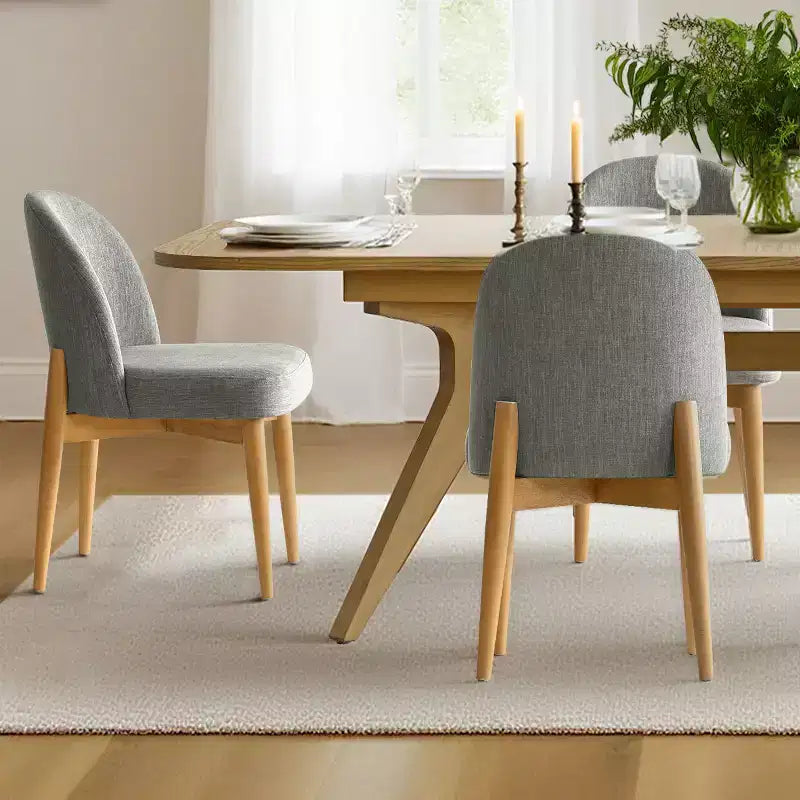 Ensemble de salle à manger de 7 pièces, table à tréteaux extensible de 78-96 avec chaises rembourrées à pieds en bois massif-Panipeachy