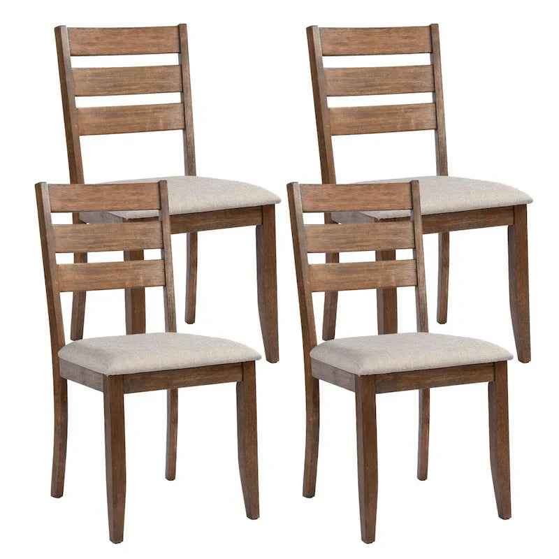 Set van 4 houten eetkamerstoelen met spijlenrugleuning