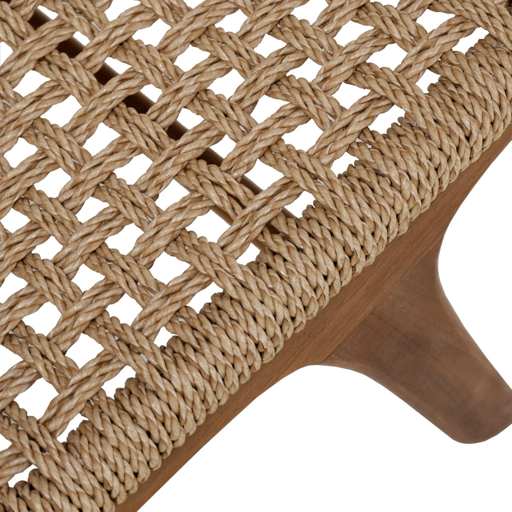 Poltrona lounge rustica in teak con intreccio - da esterno
