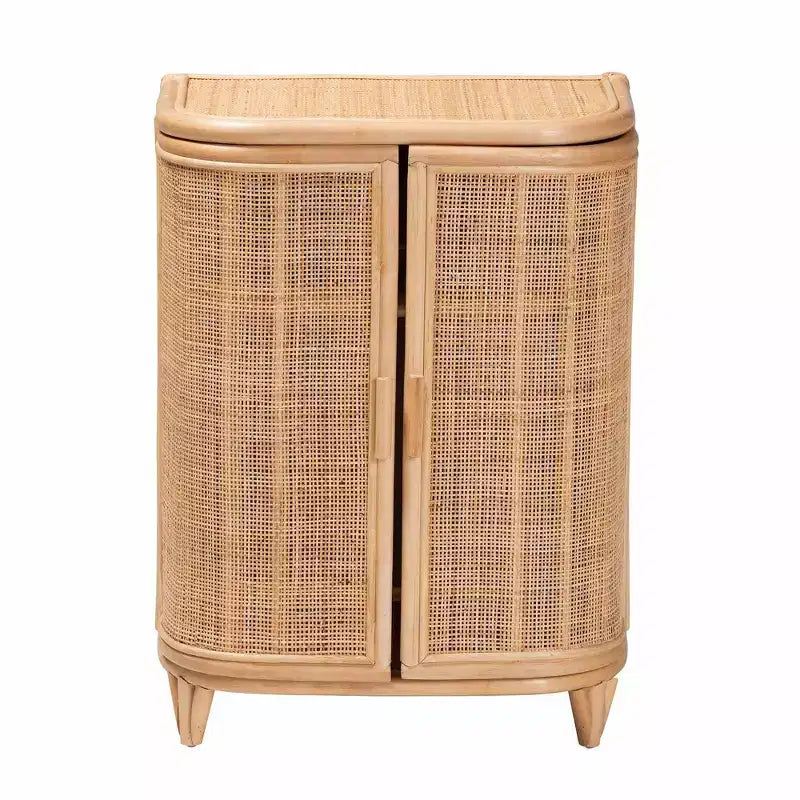 Meuble de rangement en rotin naturel bali & pari Yanka : fait main, 2 étagères, style bohème