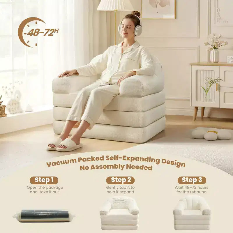 Yaheetech 2-in-1-Klappsofa, Klappstuhlbett für Wohnzimmer und Schlafzimmer