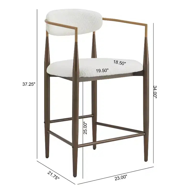 Christopher Knight Home Iwinie modernes 5-teiliges Esszimmer-Set mit rundem Holztisch mit Säulenfuß und gepolsterten Metall-Barhockern