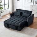 Modernes Ausziehsofa mit Schlaffunktion, 3-in-1-Schlafsofa mit verstellbarer Rückenlehne, Samt-Zweisitzer, Kissen und Seitentaschen