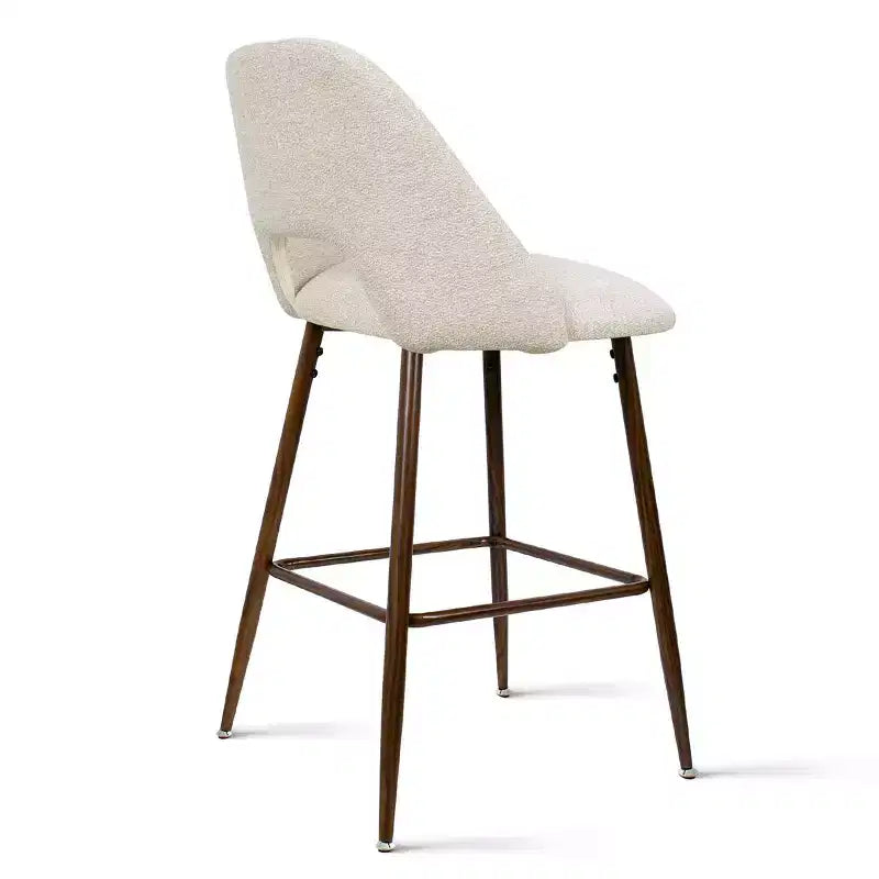 Ensemble de 3 tabourets de bar mi-hauteur de style moderne du milieu du siècle, chaises rembourrées de 26 po pour îlot de cuisine, pieds en métal finition noyer - Panipeachy