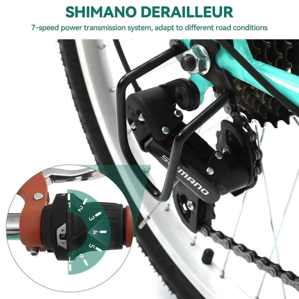 Moasis24/ 26 Cruiser-Fahrrad mit 7 Gängen, verstellbarer Tiefeinstieg, Pendlerfahrrad