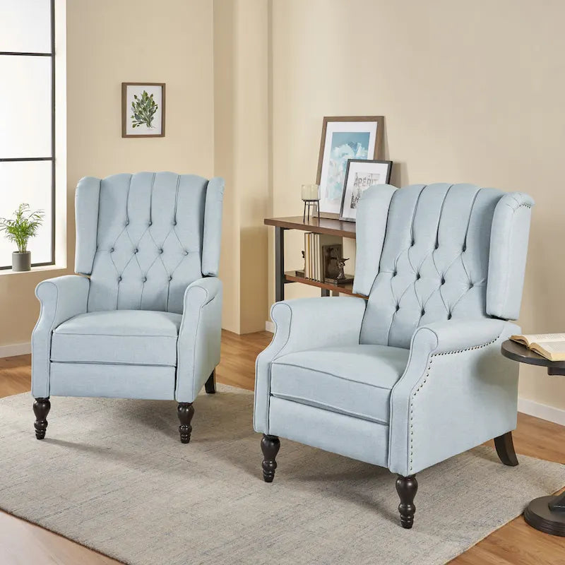 Fauteuils inclinables en tissu capitonné Walter (ensemble de 2) par Christopher Knight Home