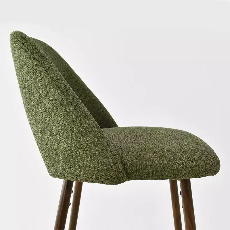 Ensemble de 3 tabourets de bar mi-hauteur de style moderne du milieu du siècle, chaises rembourrées de 26 po pour îlot de cuisine, pieds en métal finition noyer - Panipeachy