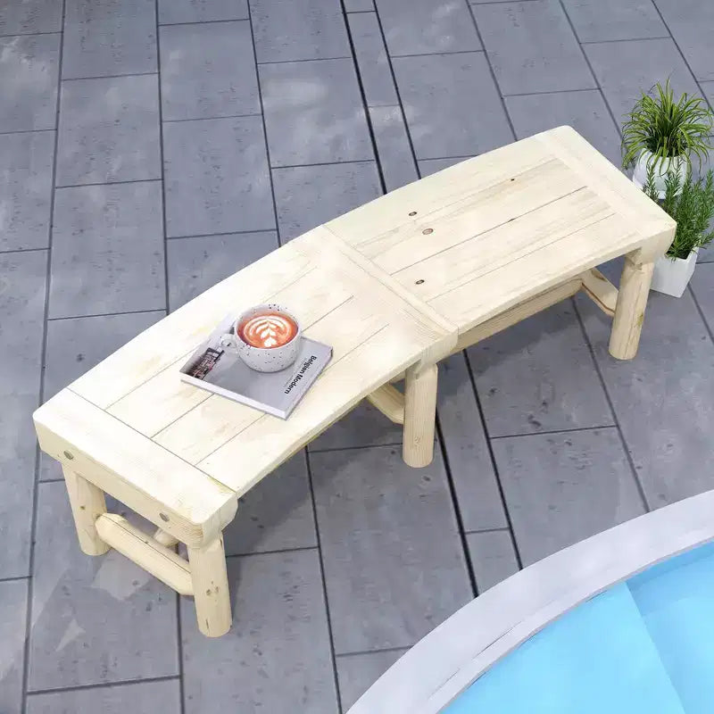 Outsunny Wooden Garden Bench, Semicircular Round Outdoor Tree Bench, Wrap Around Park Bench