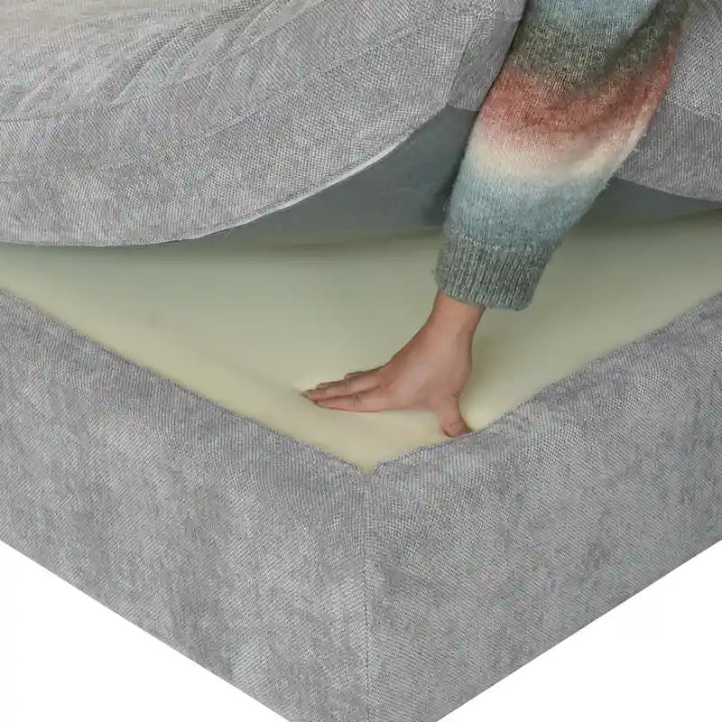 Großes Ecksofa aus Leinen für das Wohnzimmer