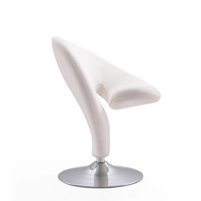 Manhattan Comfort Curl-draaifauteuil met chroom en wolmix (set van 2)