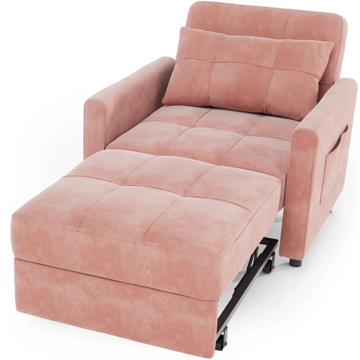 Divano letto trasformabile 3 in 1 con schienale regolabile, poltrona-divano estraibile, letto pieghevole convertibile per soggiorno