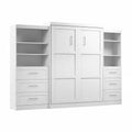 Wandbed met twee stellingkasten met laden, wandbed van 126 inch