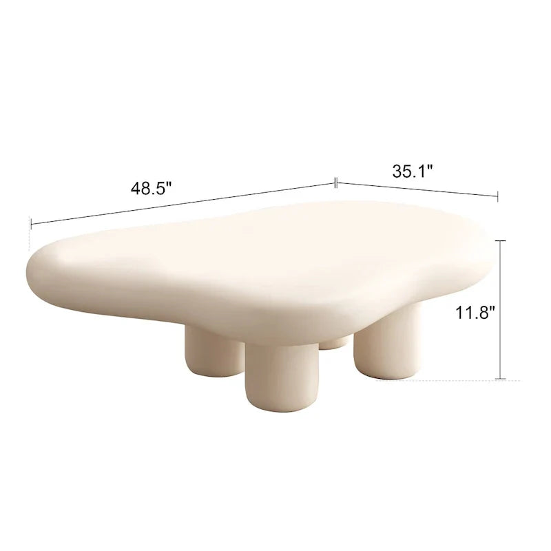 Tavolino da caffè moderno a forma di nuvola con 4 gambe, 48.5