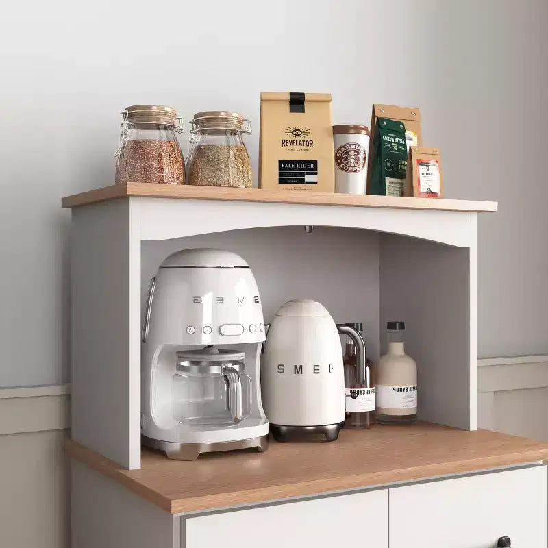 Credenza dispensa da cucina in legno sumyeg con cassetto e ripiano per microonde