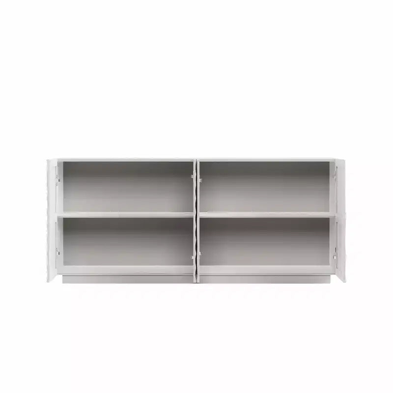 59 modern spiraalvormig dressoir, laag opbergmeubel voor de hal met deuren met 3D-ribbelstructuur