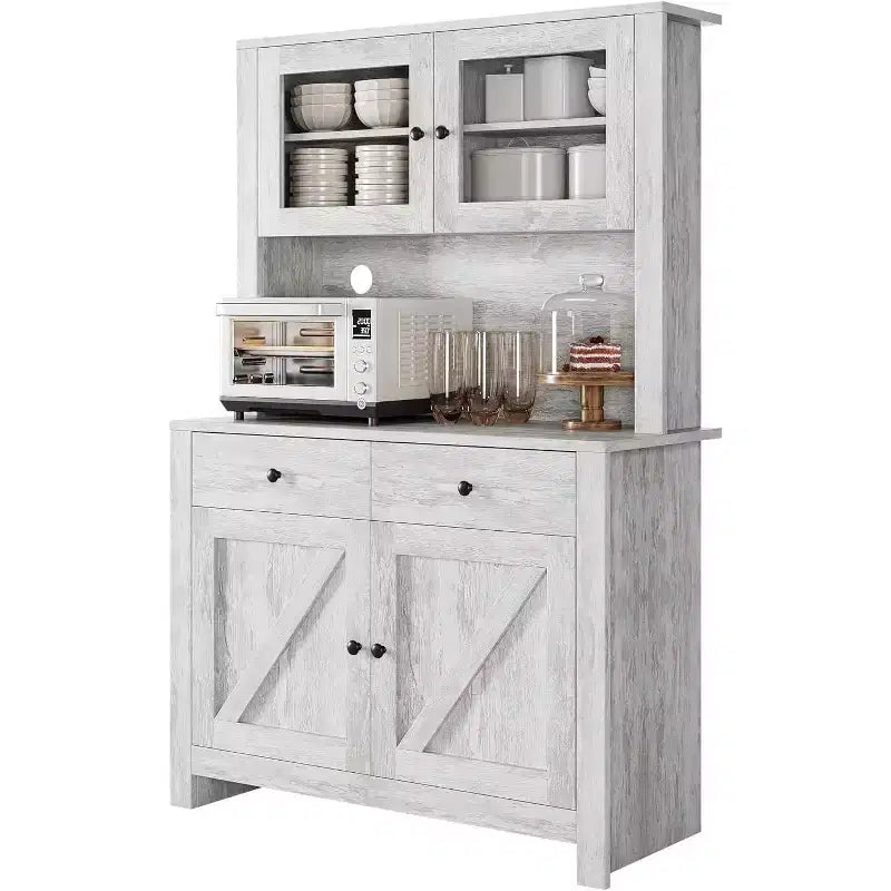 Dispensa da cucina con supporto per microonde, mobile a credenza con buffet e ripiani regolabili, per cucina e sala da pranzo