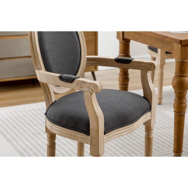 Gepolsterte Esszimmer-Armlehnstühle aus Stoff, 2er-Set