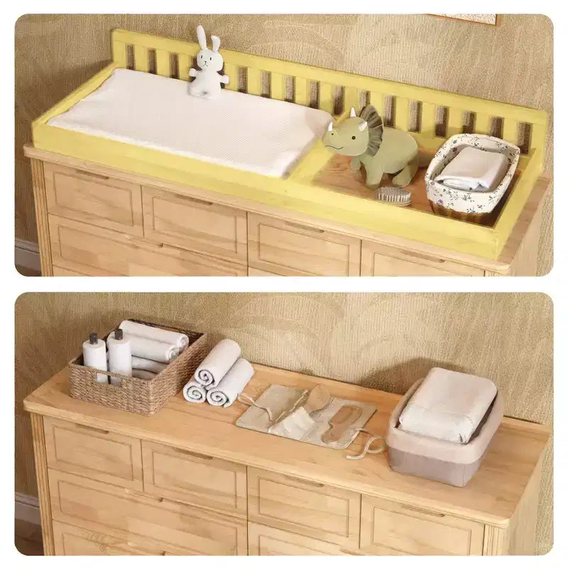 Fasciatoio e cassettiera Homsee in legno massello di pino: piano rimovibile, cassetti, elemento essenziale tutto in uno per la cameretta dei genitori
