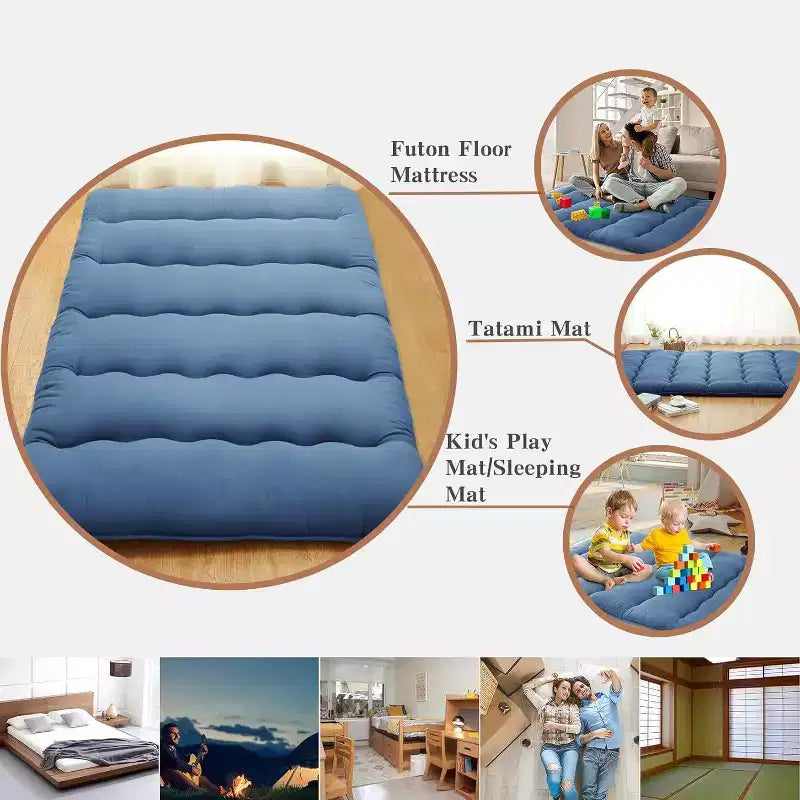 Matelas futon japonais, tapis de sol pliable pour dormir, tatami pour la maison et le camping