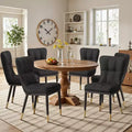 Bekrvio eetkamerstoelen set van 6, moderne gestoffeerde zitting van imitatieleer met hoge rugleuning, metalen poten, keukenstoelen zonder armleuningen voor woon- en eetkamer