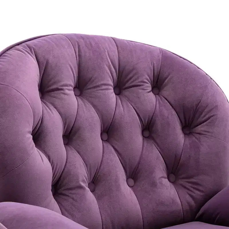 Okak Samt-Sessel mit Hocker, moderner Sessel ohne Armlehnen im Mid-Century-Stil, bequemer, weicher Sessel zum Fernsehen und Spielen