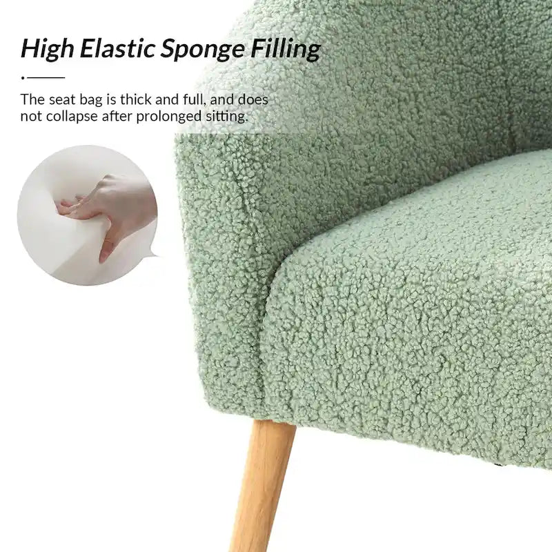 Set di 2 poltrone moderne Sheila da 30 W in bouclé con gambe in legno massello di HULALA HOME