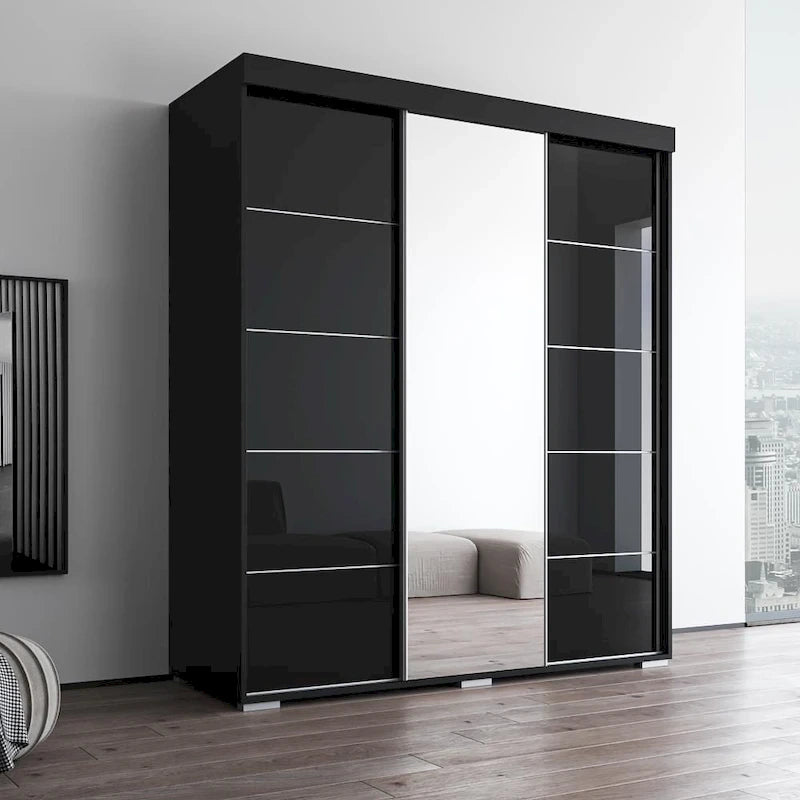 Armoire moderne Aria à 3 portes avec miroir