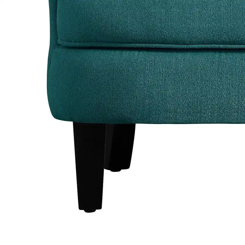 Moser Bay Mignon Polsterstuhl mit hoher Rückenlehne, Samt / Leinen, 30 Zoll breit, mit Knopfheftung