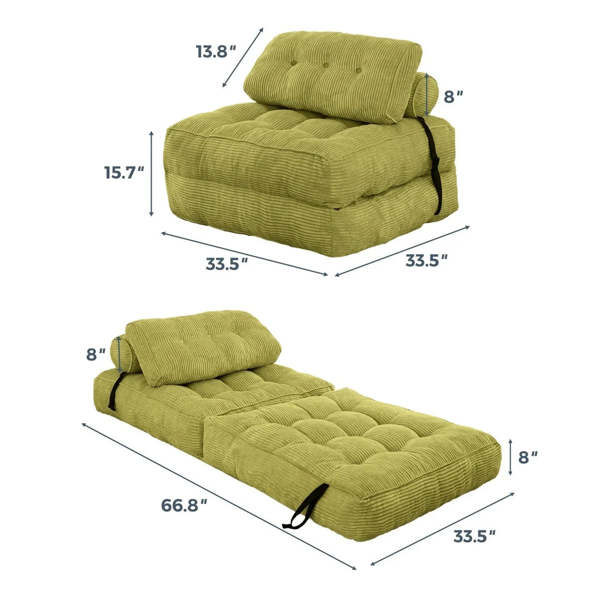 8 Cordsofa, Klappsofabett, Einzel